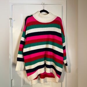 crown & ivy Striped Turtleneck Sweater